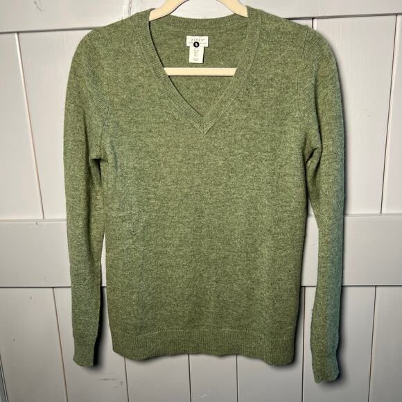 Aspen Women's Green !00% 2-Ply Cashmere Long Sleeve Sweater Size S - Picture 2 of 6